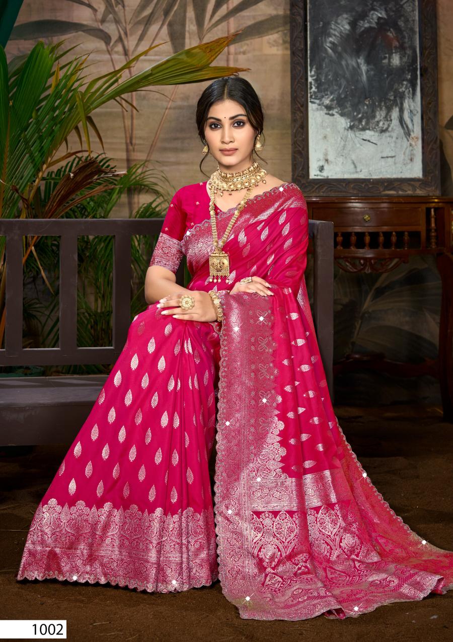 Saroj Tina Silk Saroski Vol 1 Silk Saroski Worked Fancy Saree Collection