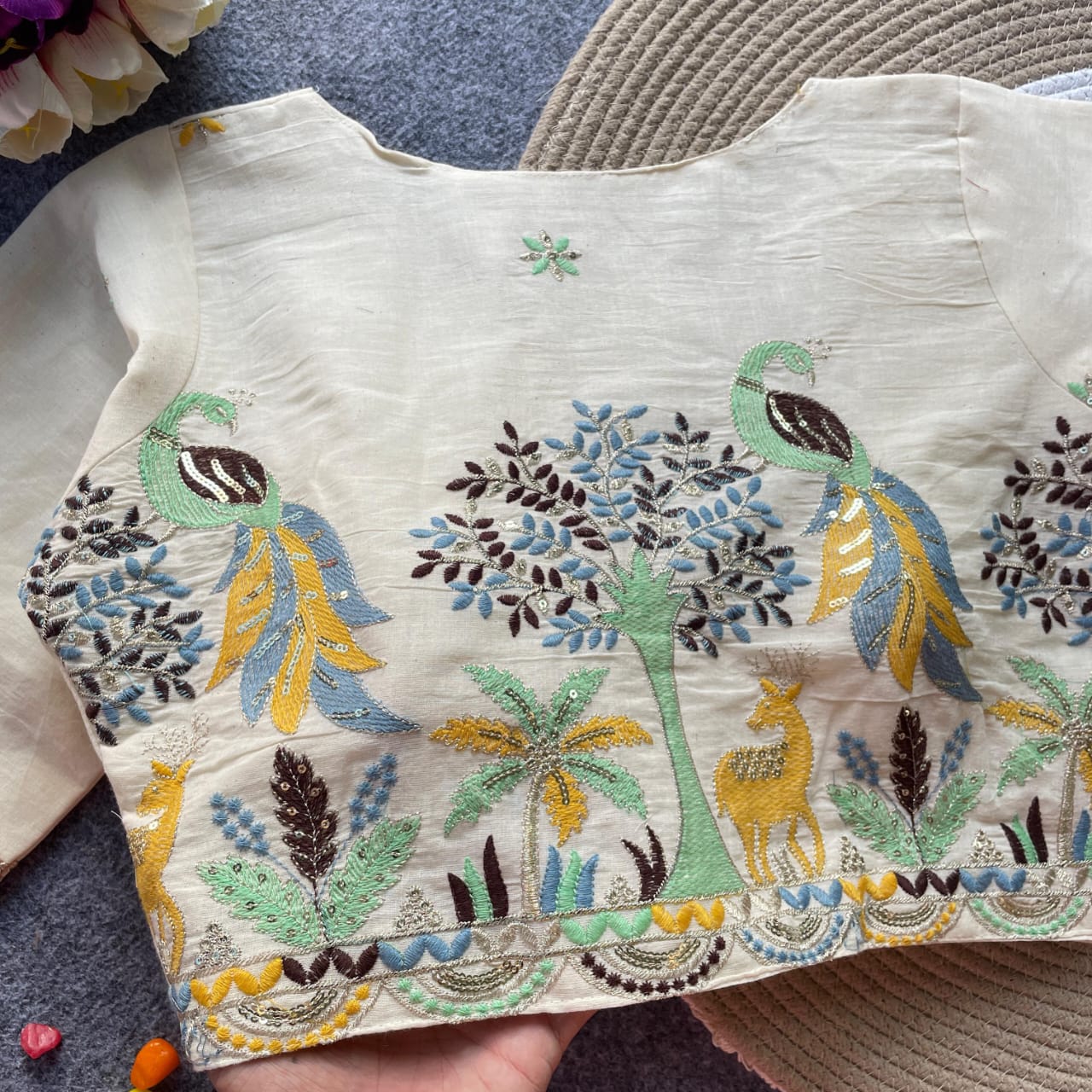 Khadi Lace Vol 1 Cotton Embroidery Work Blouse Collection
