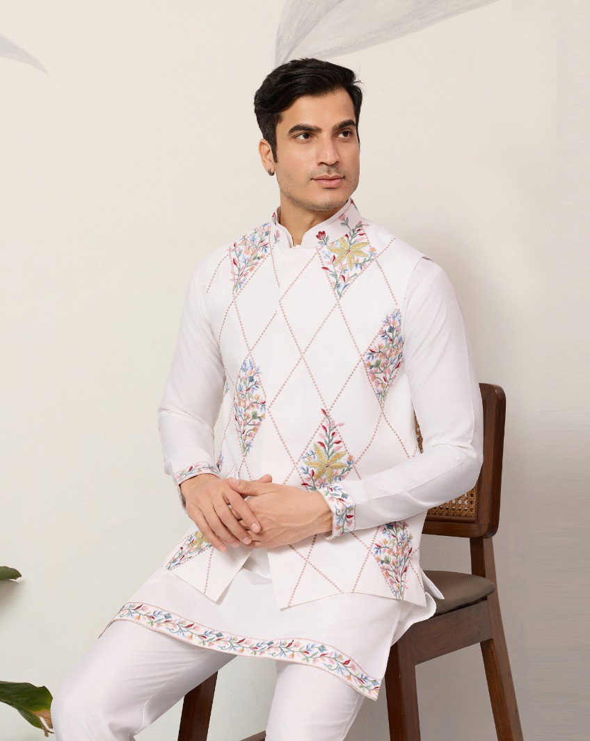 Shubhvastra Royal Rivaaj Koti Viscose Art Silk Kurta Pant And Koti Collection