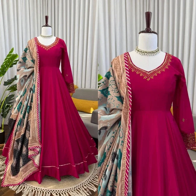 Glory KD 1552 Havy Chinon Silk Designer Gown Set