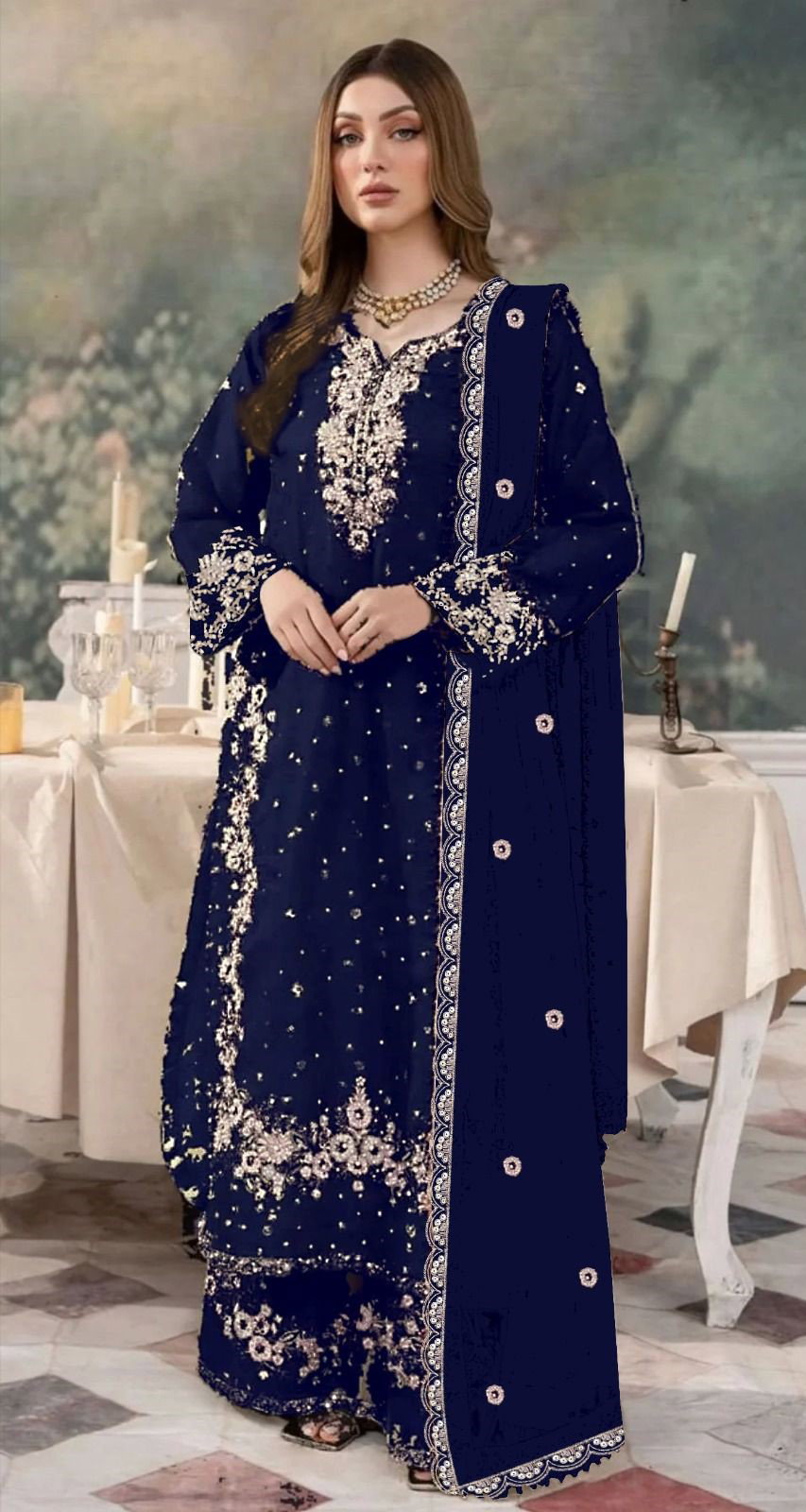 Bilqis B 231 A To D Velvet Embroidery Work Salwar Kameez Collection