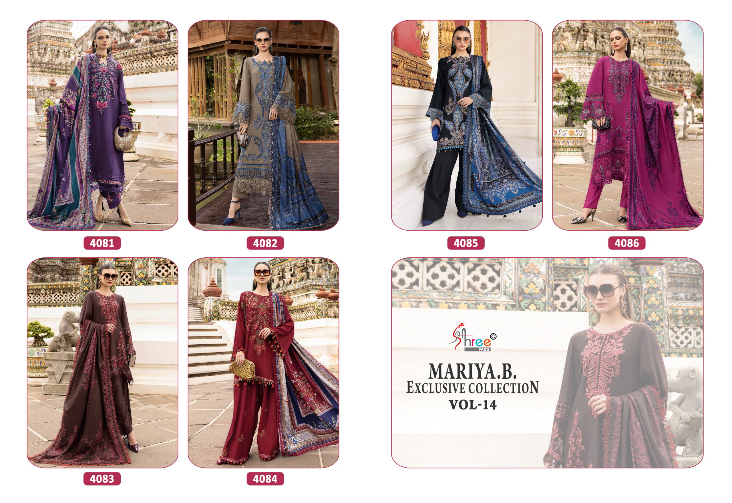 Shree Maria B Exclusive Collection Vol 14 Cotton Dupatta Pakistani Salwar Kameez
