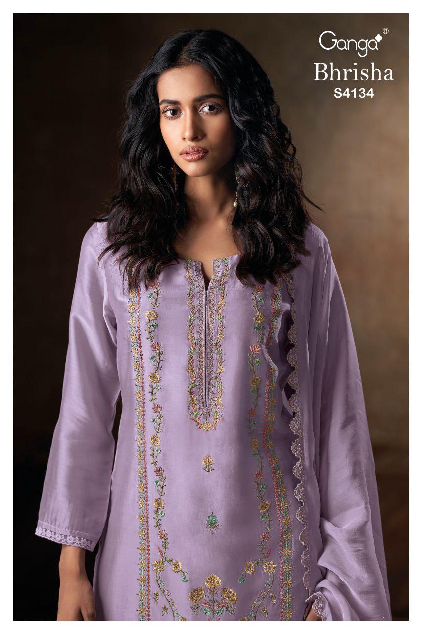 Ganga Bhrisha 4134 Bemberg Silk Embroidery Salwar Kameez