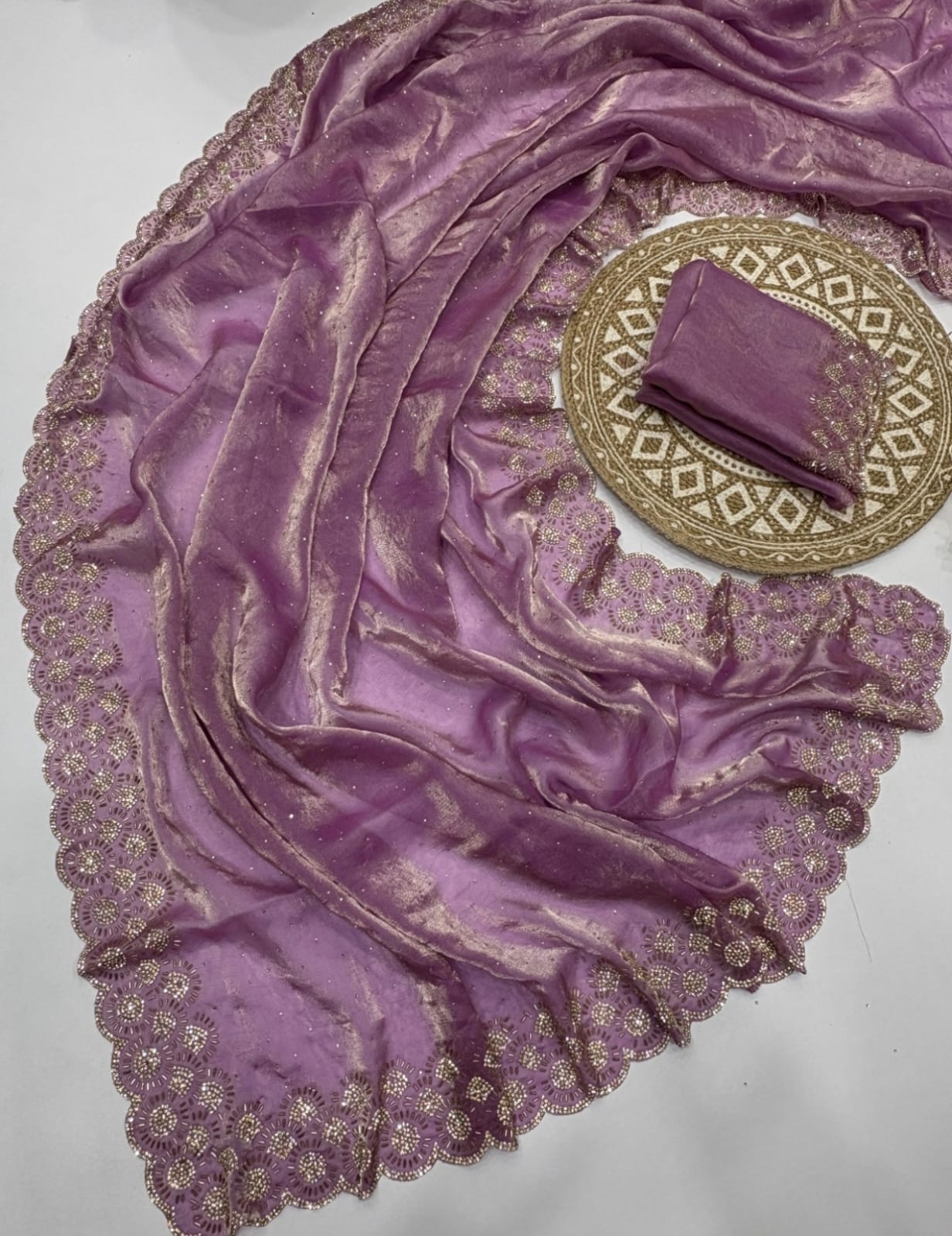 Vt 6074 T Fandy Space Silk Jarkhan Worked Beautiful Saree Collection