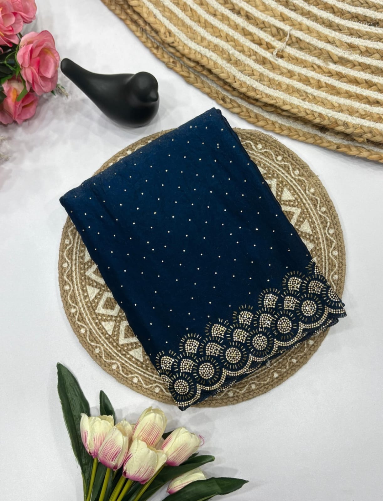 Vt 6074 T Fandy Space Silk Jarkhan Worked Beautiful Saree Collection