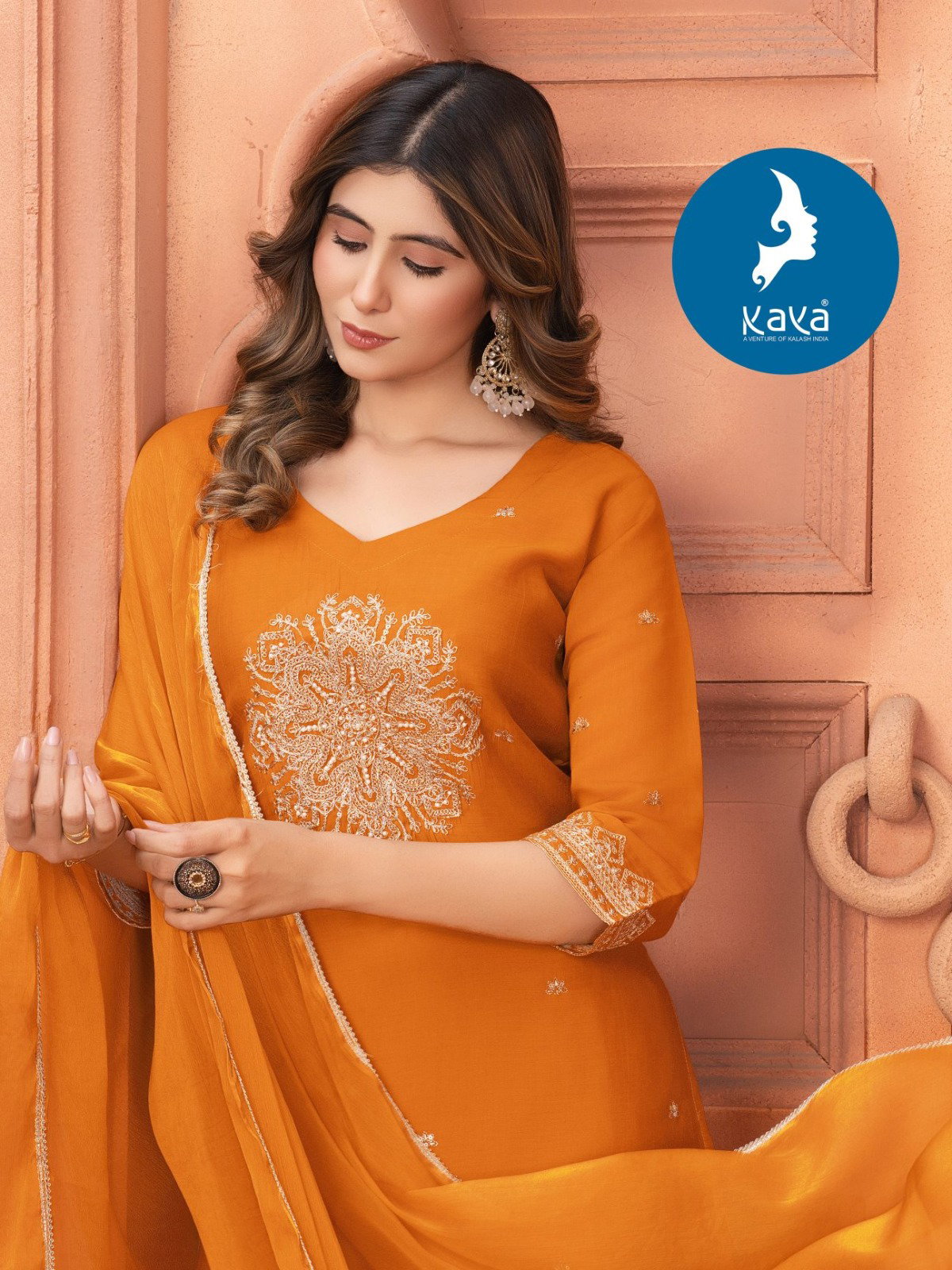 Kaya Tiara Mul Chanderi Festival Wear Kurti Pant And Dupatta