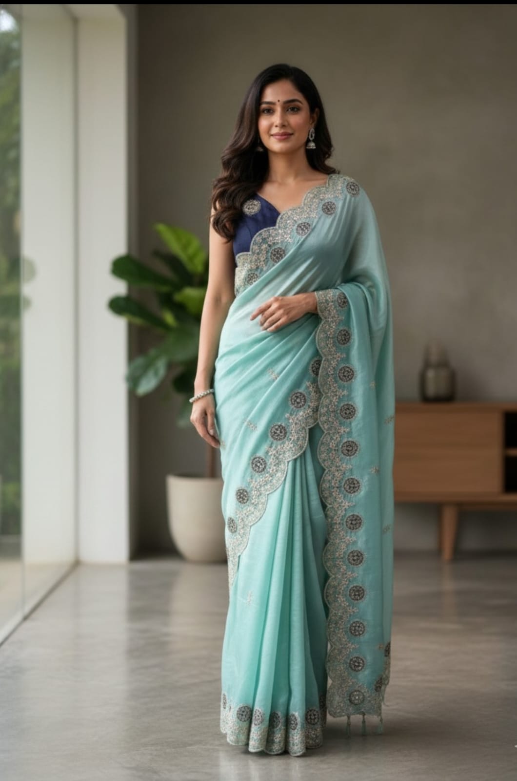 Vt 812 T Gold Crush Embroidery Worked Designer Saree Collection