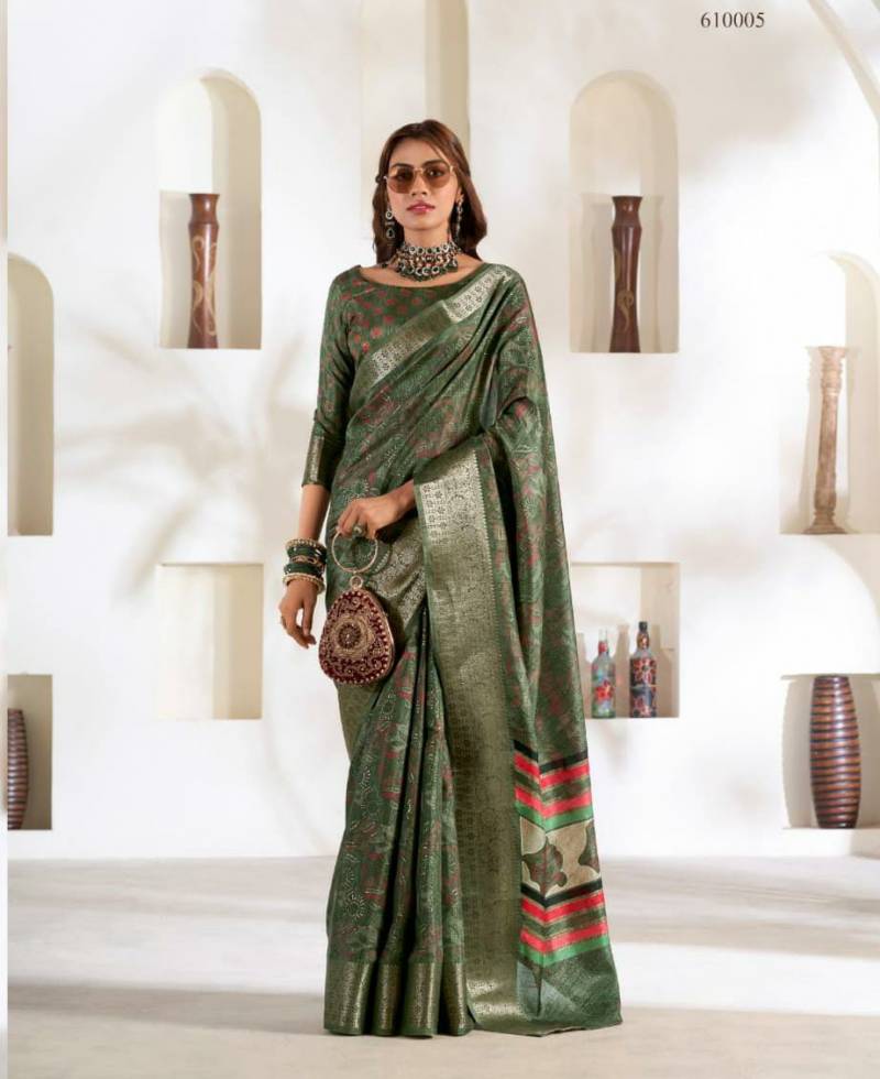 Rajpath Violet Silk Soft Printed Fancy Saree Collection