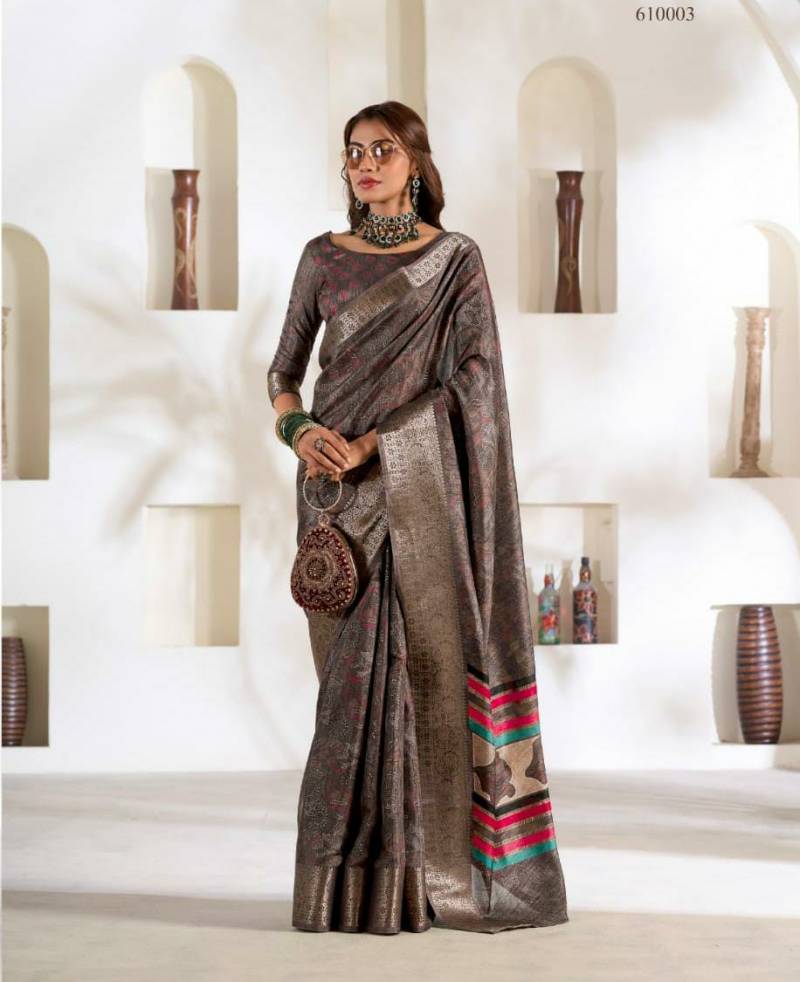 Rajpath Violet Silk Soft Printed Fancy Saree Collection
