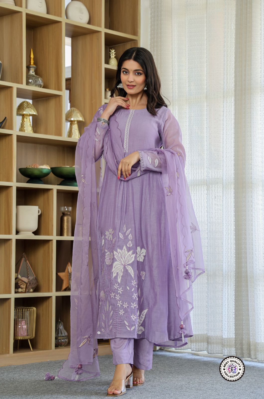 Lekha KL 1107 Chanderi Silk Embroidery Kurti Bottom With Dupatta