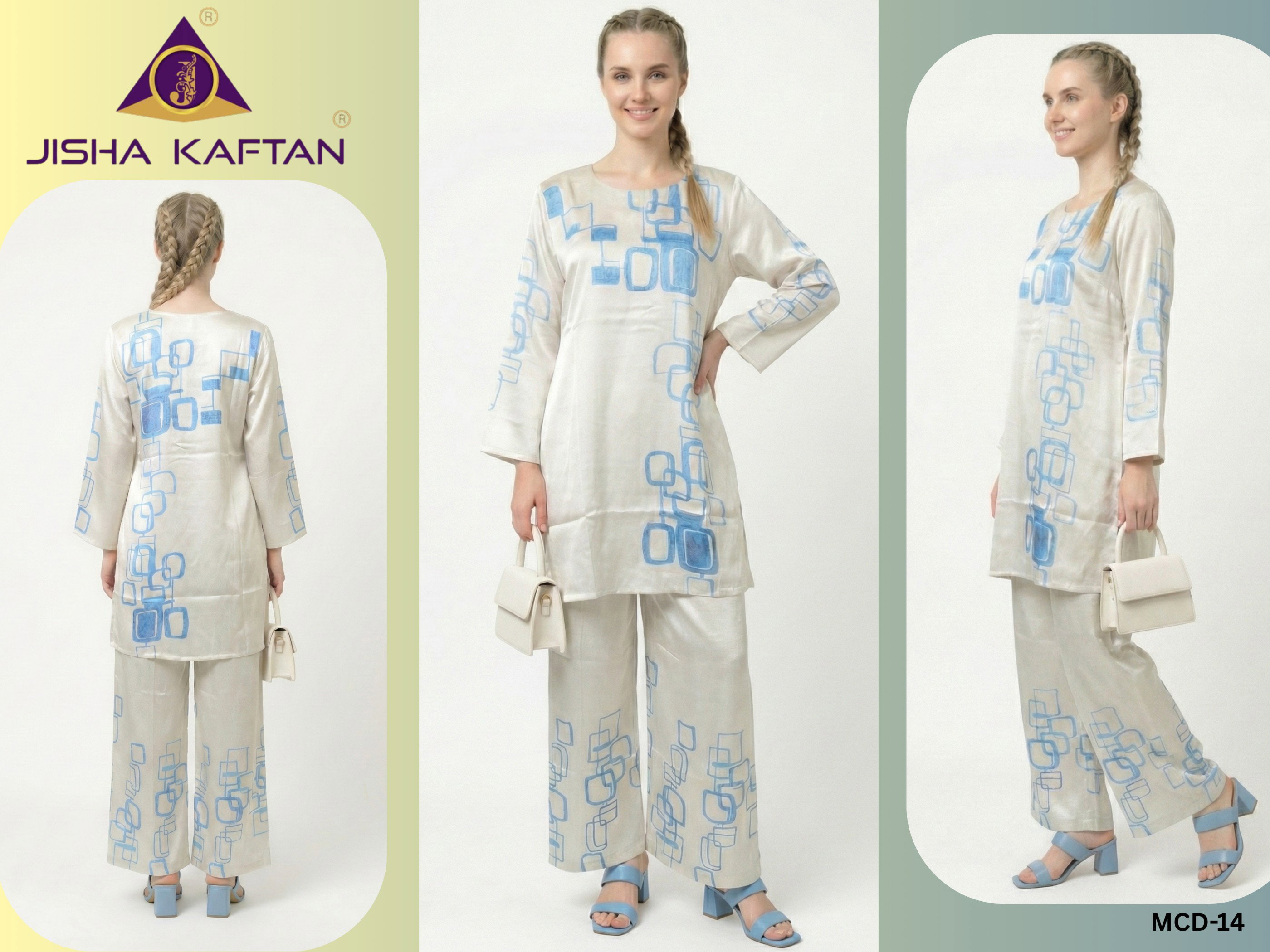 Jisha Kaftan Modern Co Ord Set Vol 3 Japan Satin Fancy Co Ord Set