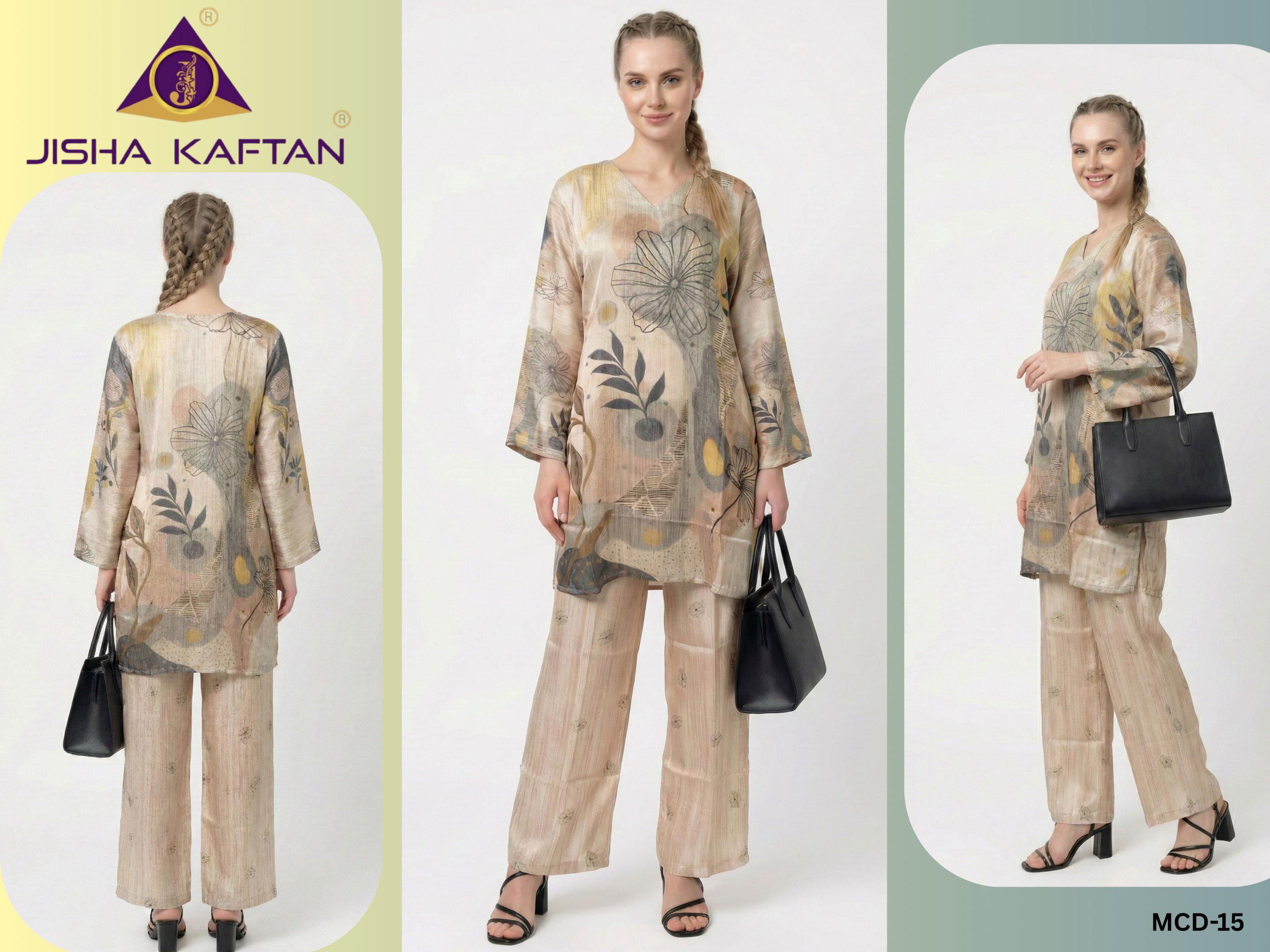 Jisha Kaftan Modern Co Ord Set Vol 3 Japan Satin Fancy Co Ord Set