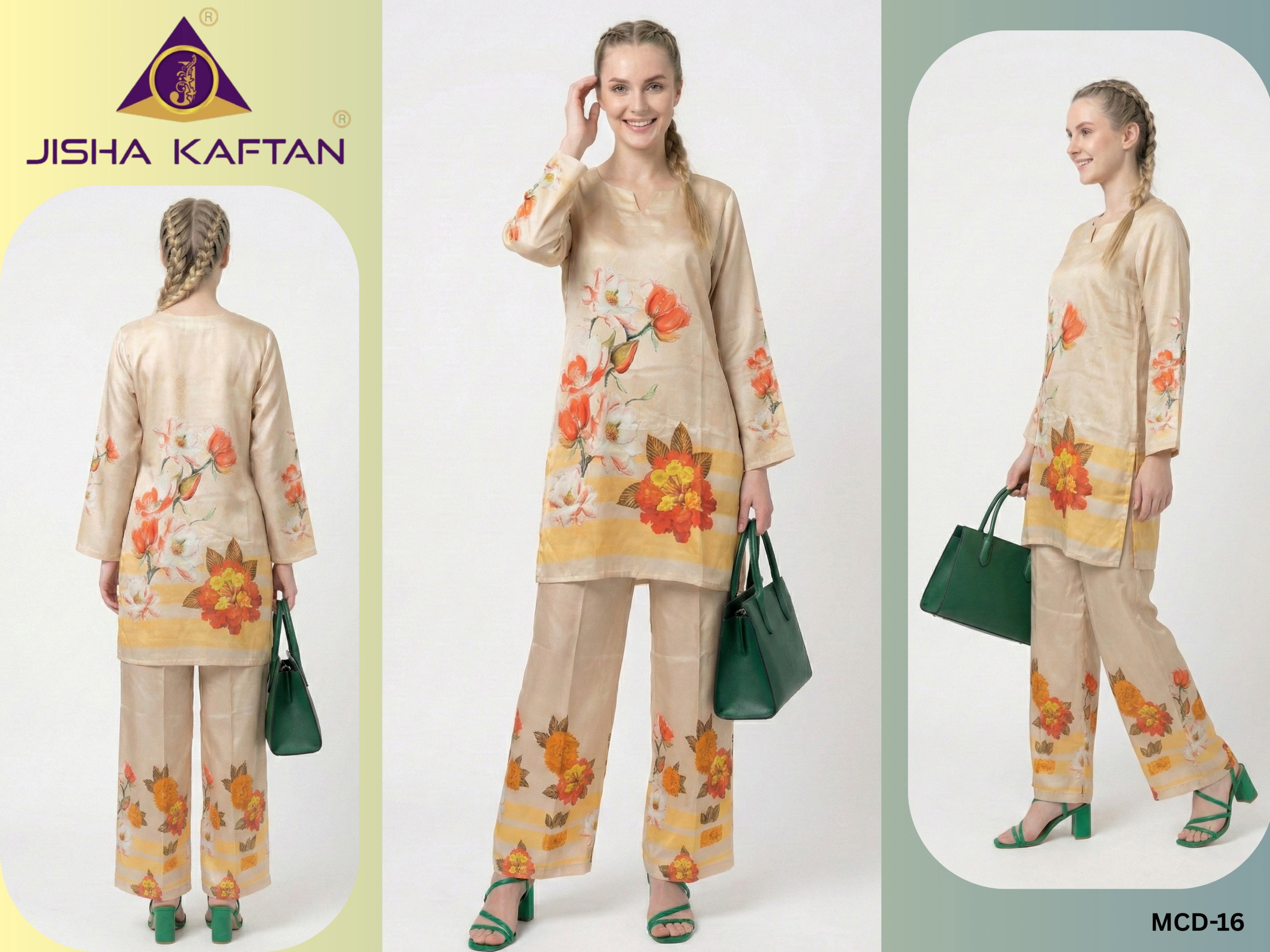 Jisha Kaftan Modern Co Ord Set Vol 3 Japan Satin Fancy Co Ord Set