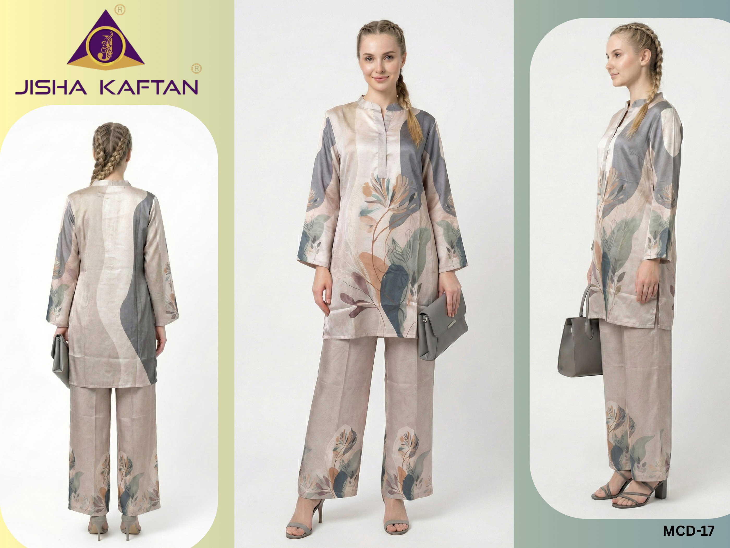 Jisha Kaftan Modern Co Ord Set Vol 3 Japan Satin Fancy Co Ord Set