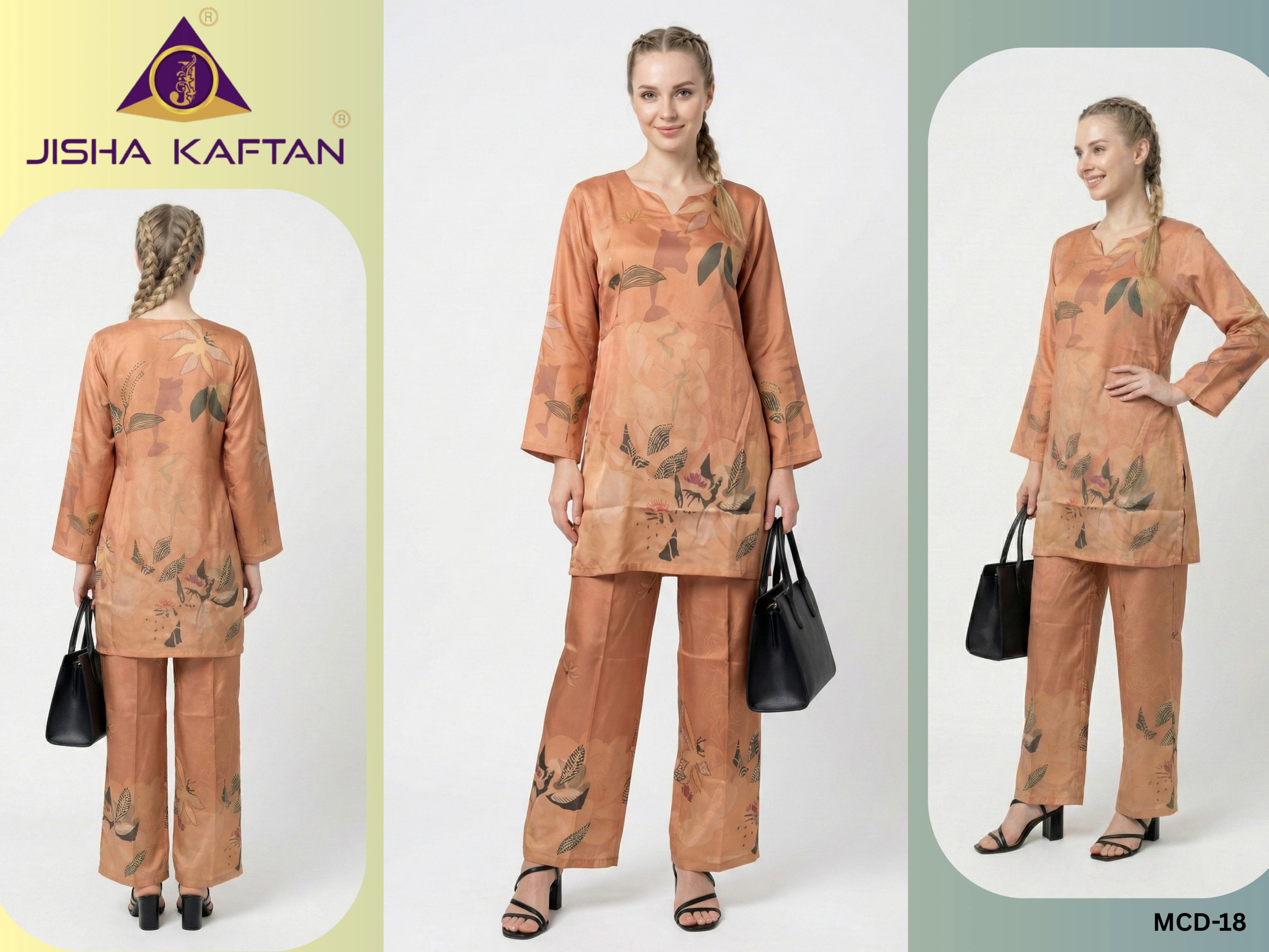 Jisha Kaftan Modern Co Ord Set Vol 3 Japan Satin Fancy Co Ord Set