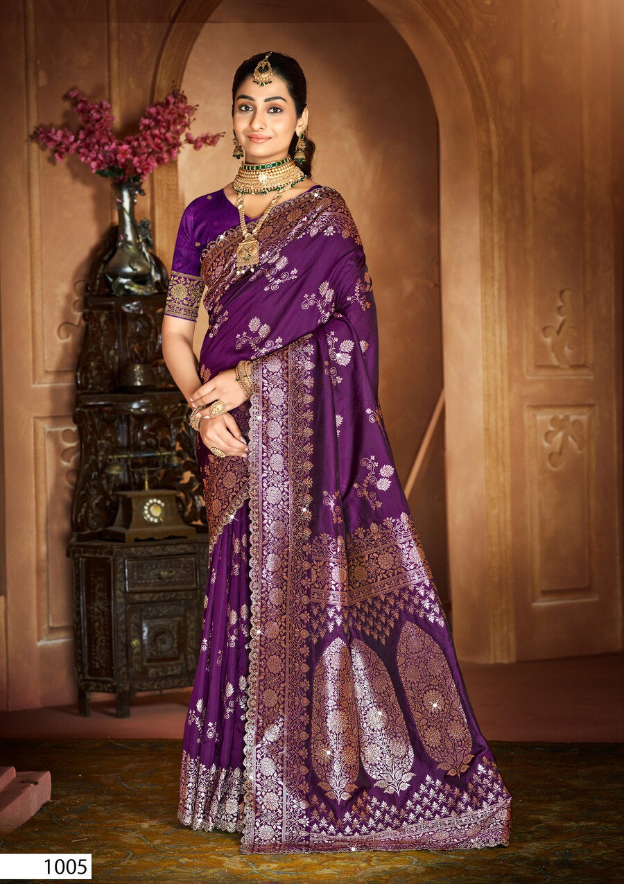 Saroj Tina Silk Saroski Vol 4 Pure Silk Saroski Worked Wedding Wear Saree