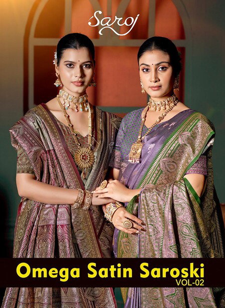Saroj Omega Satin Saroski Vol 2 Sarin Saroski Worked Saree Collection