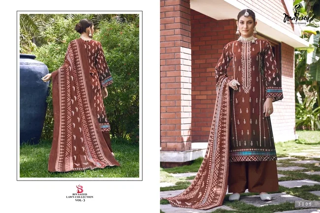 Majesty Bin Saeed Lawn Collection Vol 3 Chiffon Dupatta Pakistani Suits