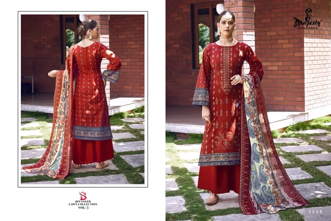 Majesty Bin Saeed Lawn Collection Vol 3 Chiffon Dupatta Pakistani Suits