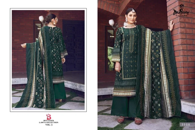Majesty Bin Saeed Lawn Collection Vol 3 Chiffon Dupatta Pakistani Suits