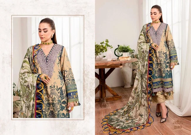 Majesty Cotton Quine Cotton Dupatta Pakistani Suit Collection
