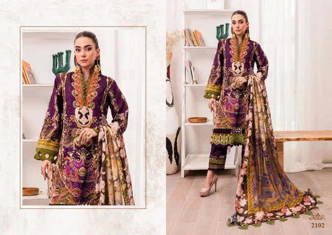 Majesty Cotton Quine Cotton Dupatta Pakistani Suit Collection