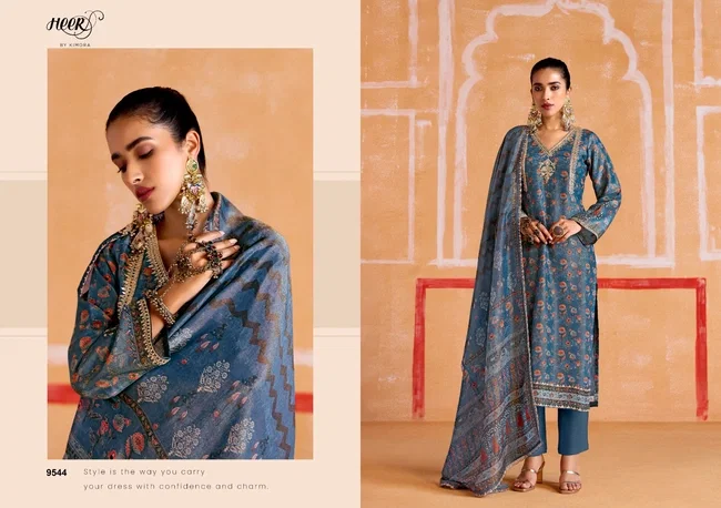 Kimora Nayaab Pure Muslin Soft Banarasi Zari and Pitta Work Designer Dress Material