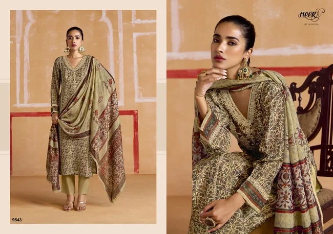 Kimora Nayaab Pure Muslin Soft Banarasi Zari and Pitta Work Designer Dress Material