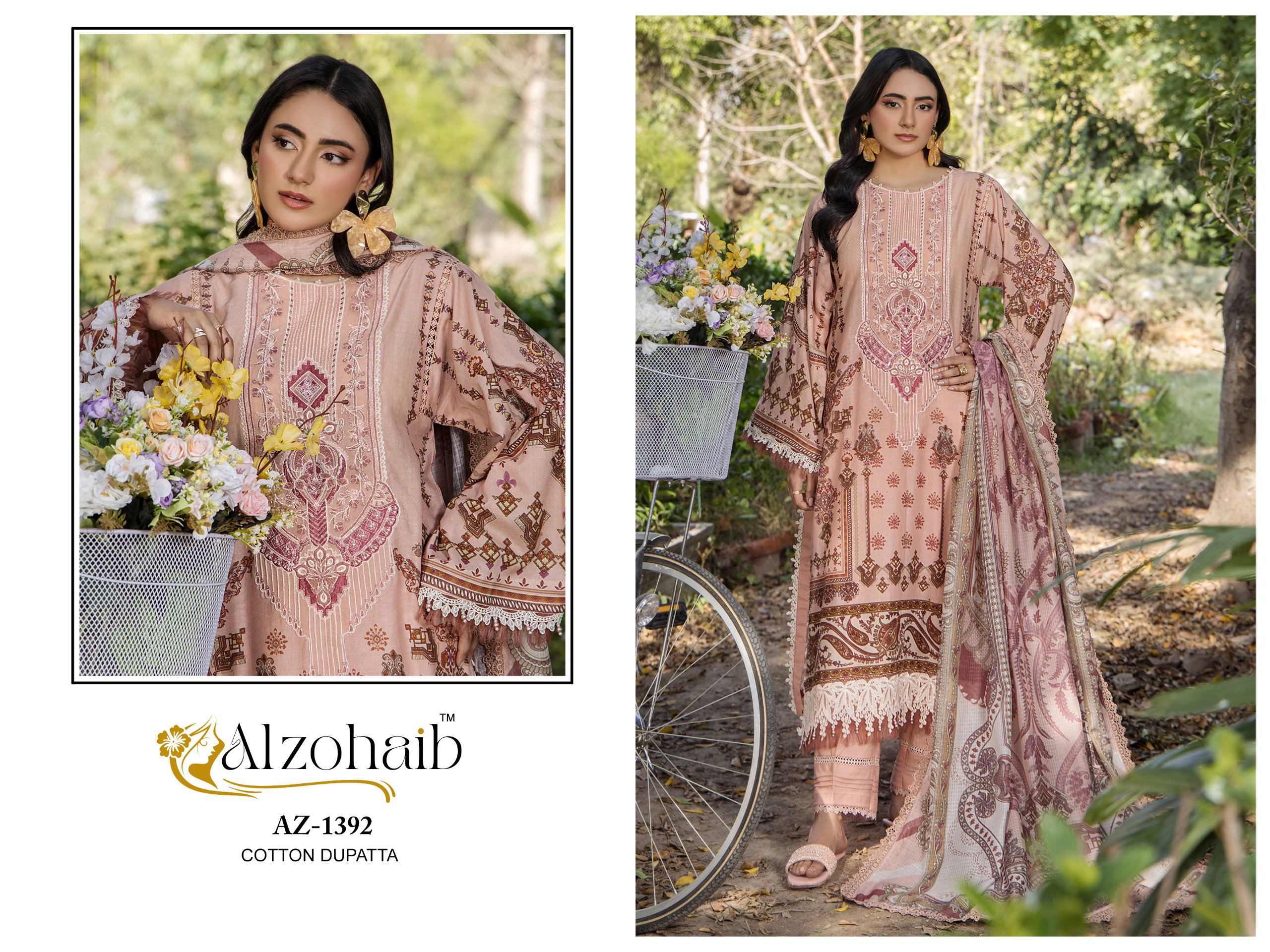 Alzohaib Aamina Vol 2 Cotton Dupatta Cotton Pakistani Salwar Kameez