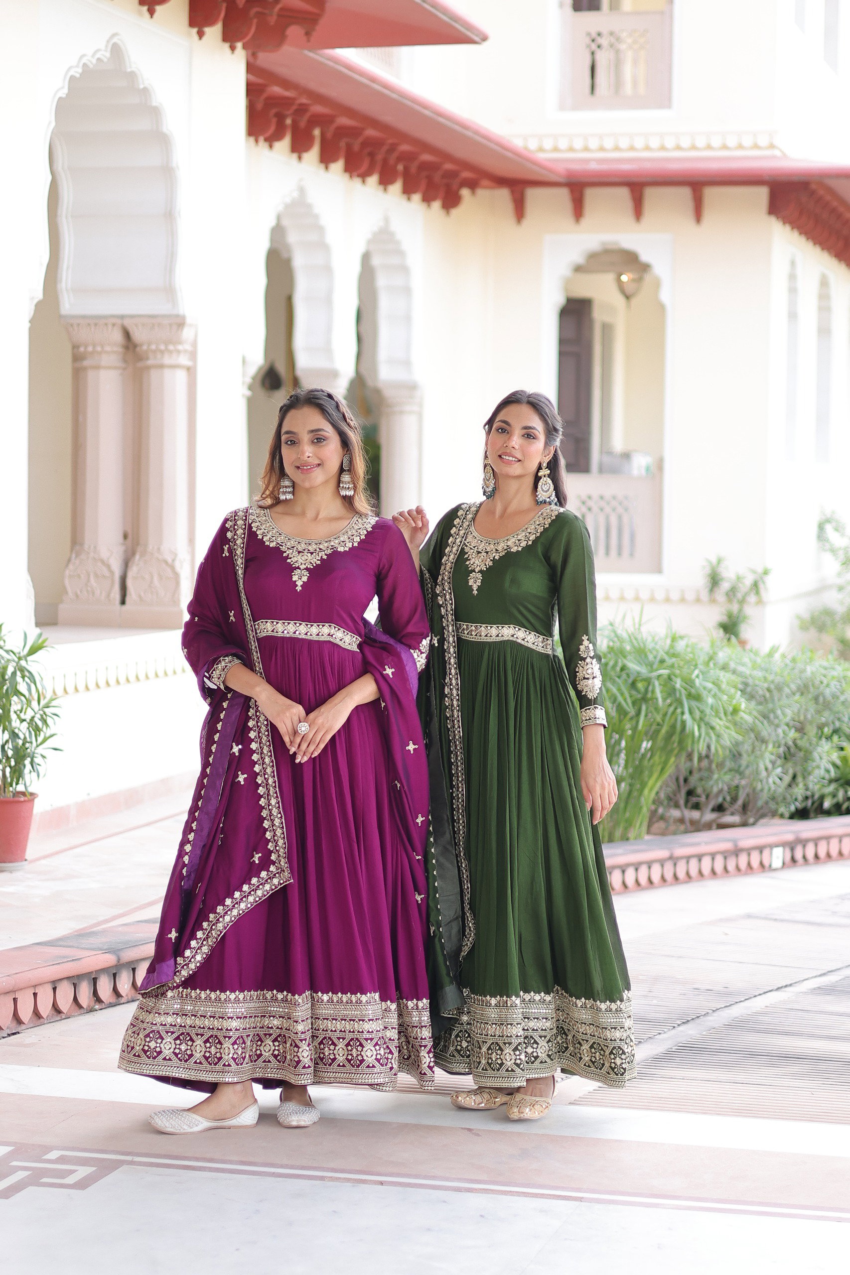 Lekha KA 1215 Vichitra Silk Sequins Embroidery Gown With Dupatta