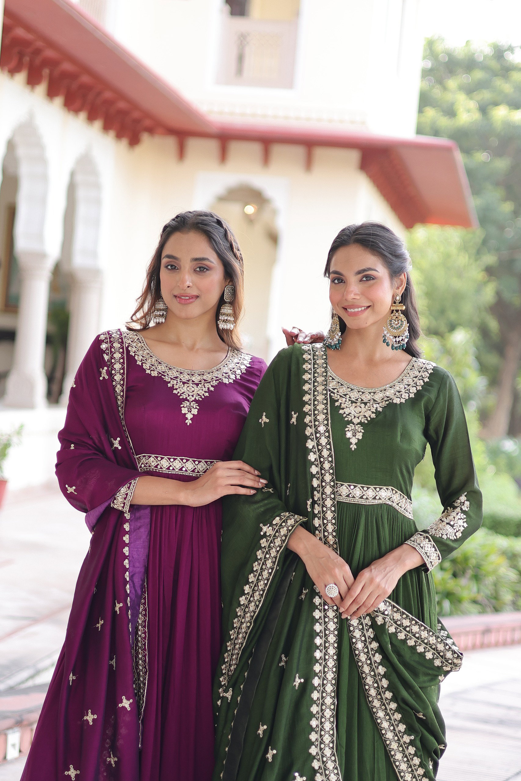 Lekha KA 1215 Vichitra Silk Sequins Embroidery Gown With Dupatta