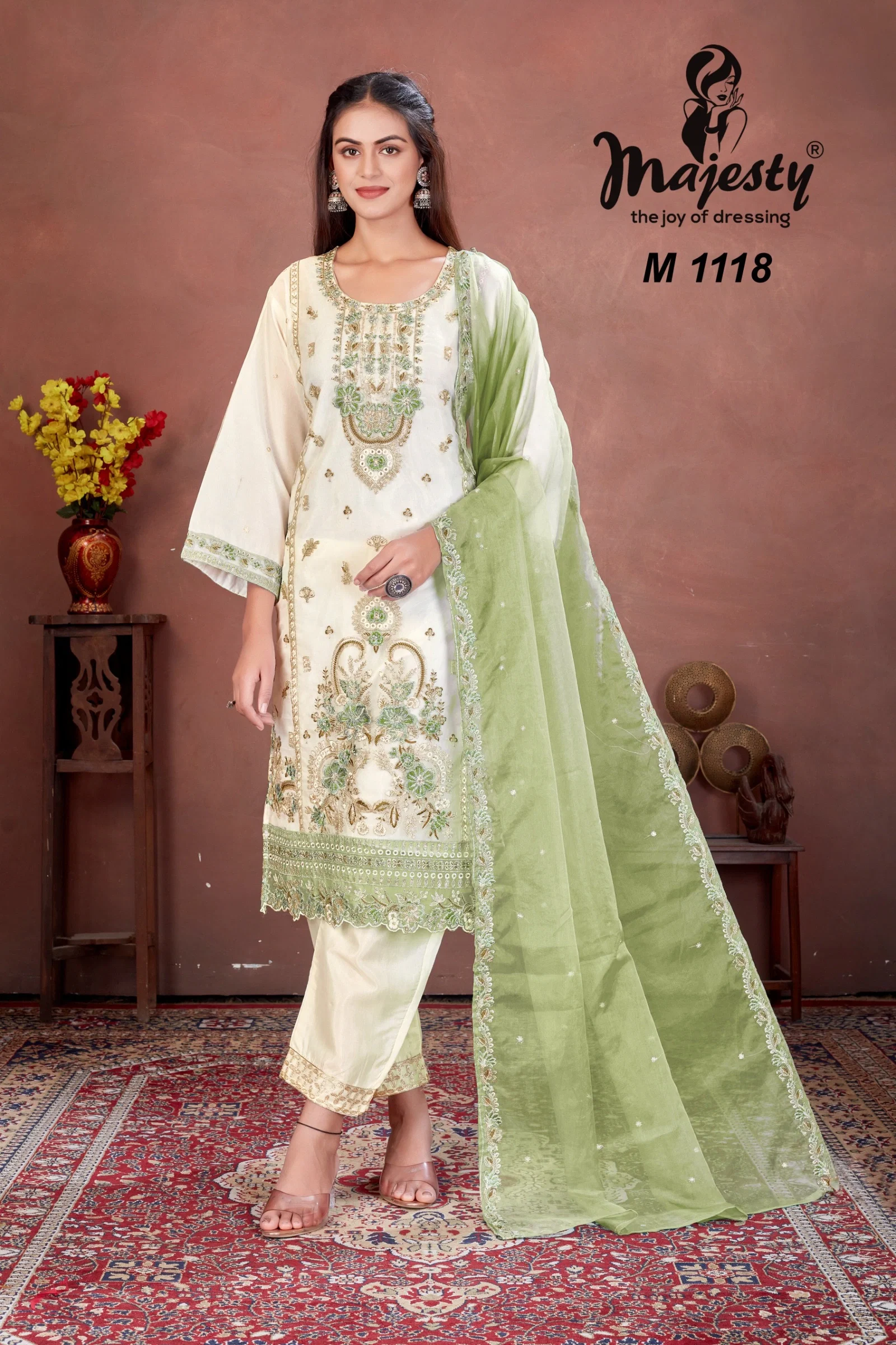Majesty M 1118 Embroidery Work Readymade Collection