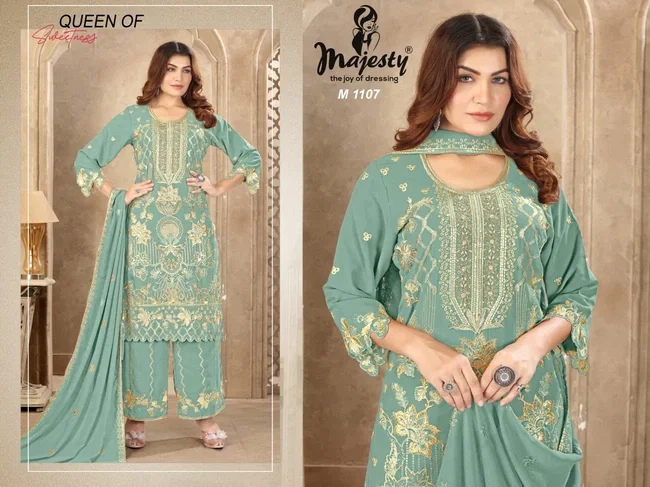 Majesty M 1105 To 1108 Faux Georgette Embroidery Pakistani Salwar Kameez
