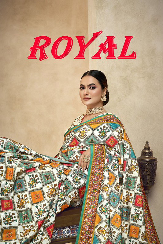 SJ Royal Crepe with Digital Print Designer Saree