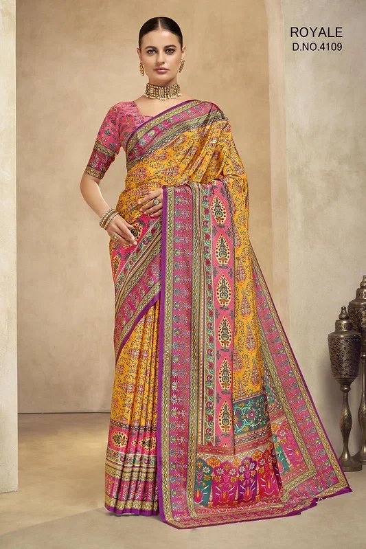 SJ Royal Crepe with Digital Print Designer Saree