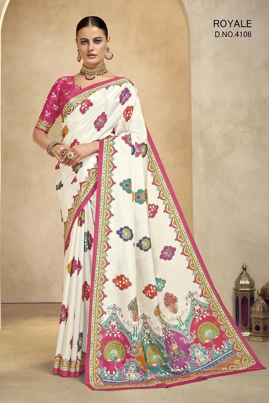 SJ Royal Crepe with Digital Print Designer Saree