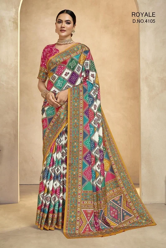 SJ Royal Crepe with Digital Print Designer Saree