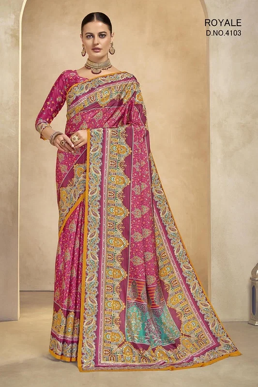 SJ Royal Crepe with Digital Print Designer Saree