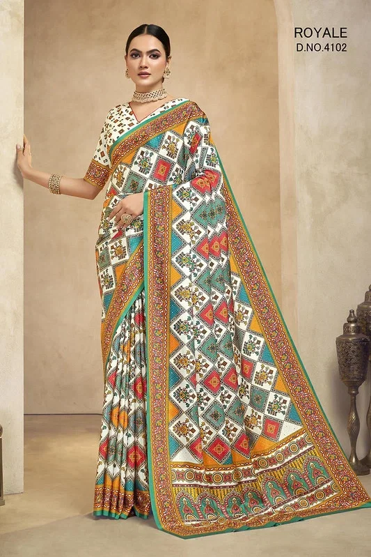 SJ Royal Crepe with Digital Print Designer Saree