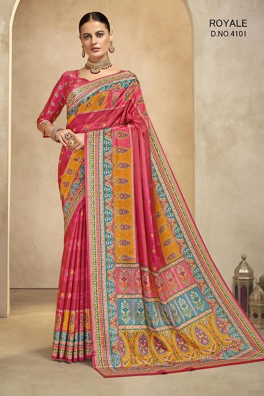 SJ Royal Crepe with Digital Print Designer Saree