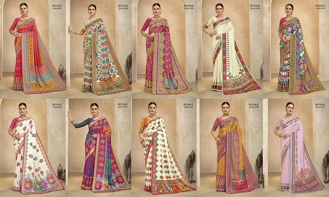 SJ Royal Crepe with Digital Print Designer Saree