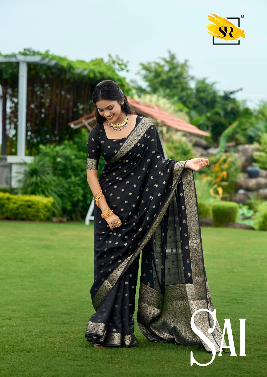 Stavan Sr Sai Georgette  Weaving Jacquard Border Rich Pallu Saree