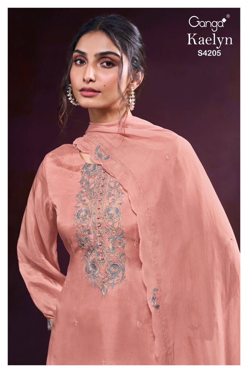 Ganga Kaelyn 4205 Bemberg Silk Embroidery Salwar Kammez