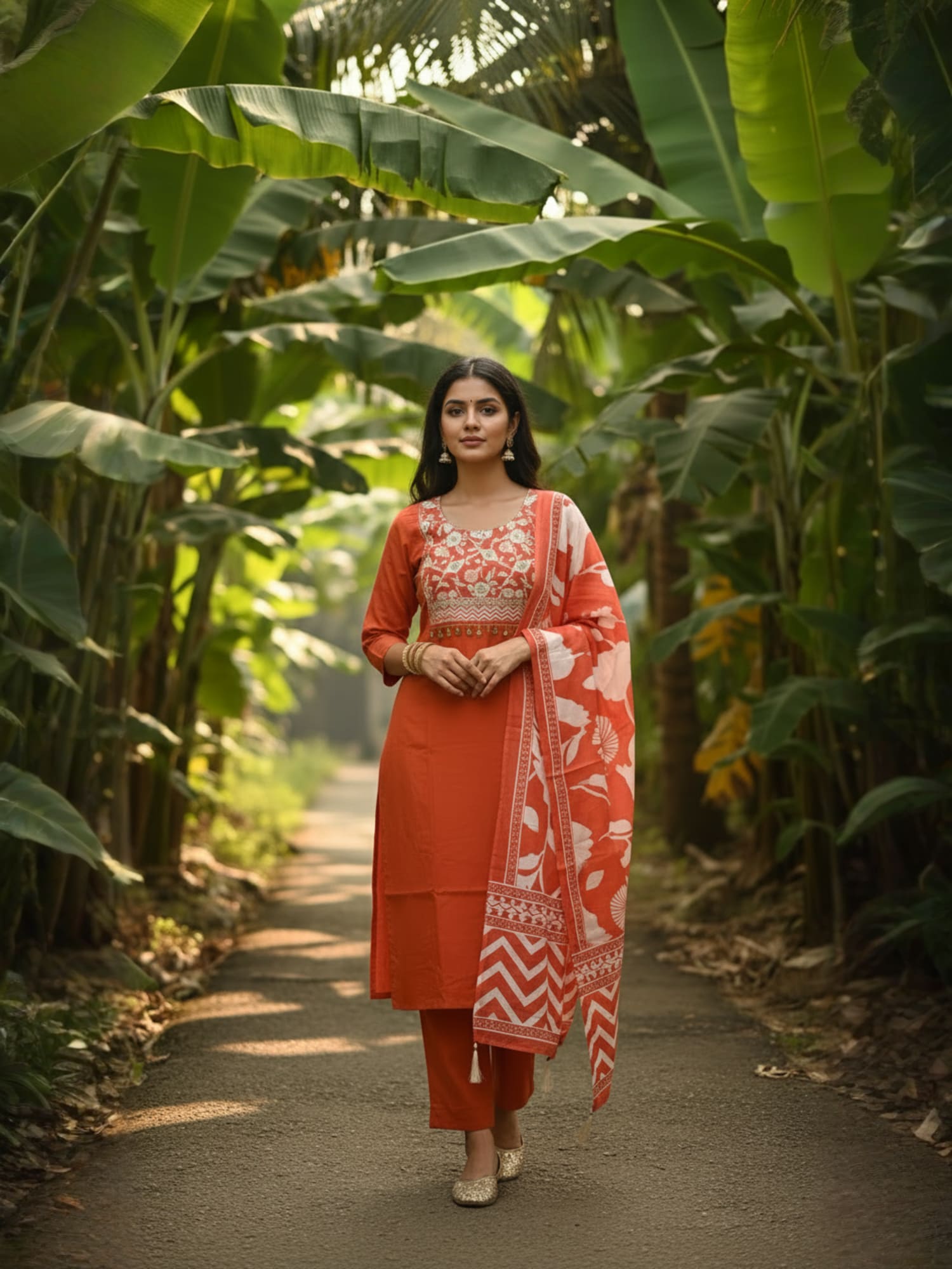 Navya Kurti 185 Party Wear Embroidery Worked Pure Cotton Kurti with Pant and Dupatta Set