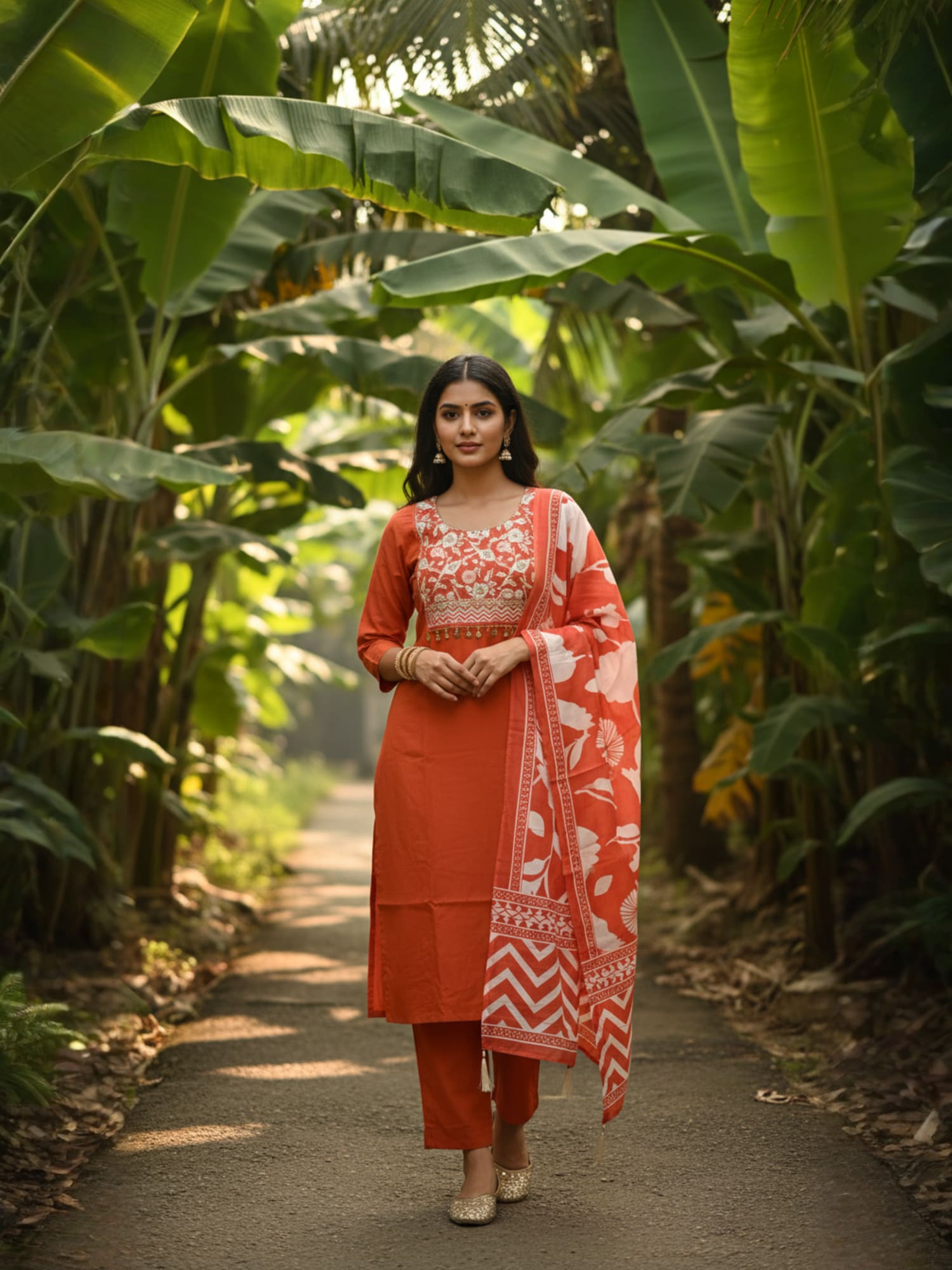 Navya Kurti 185 Party Wear Embroidery Worked Pure Cotton Kurti with Pant and Dupatta Set