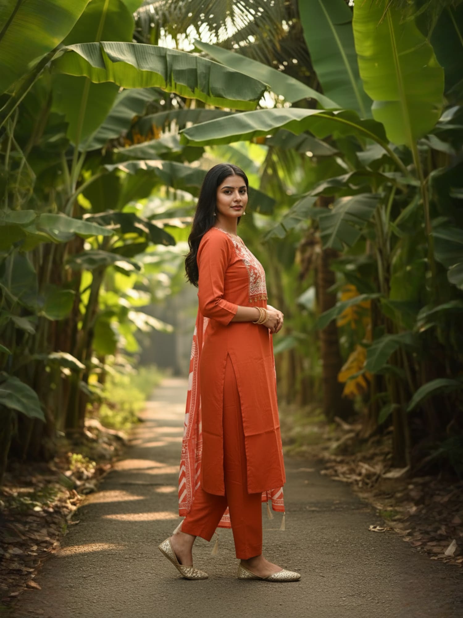 Navya Kurti 185 Party Wear Embroidery Worked Pure Cotton Kurti with Pant and Dupatta Set