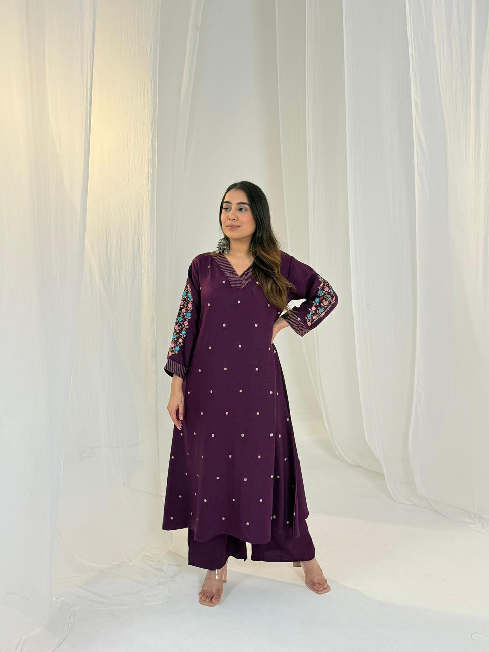 Naisha K 511 Viscose Aline Work Co Ord Set Collection