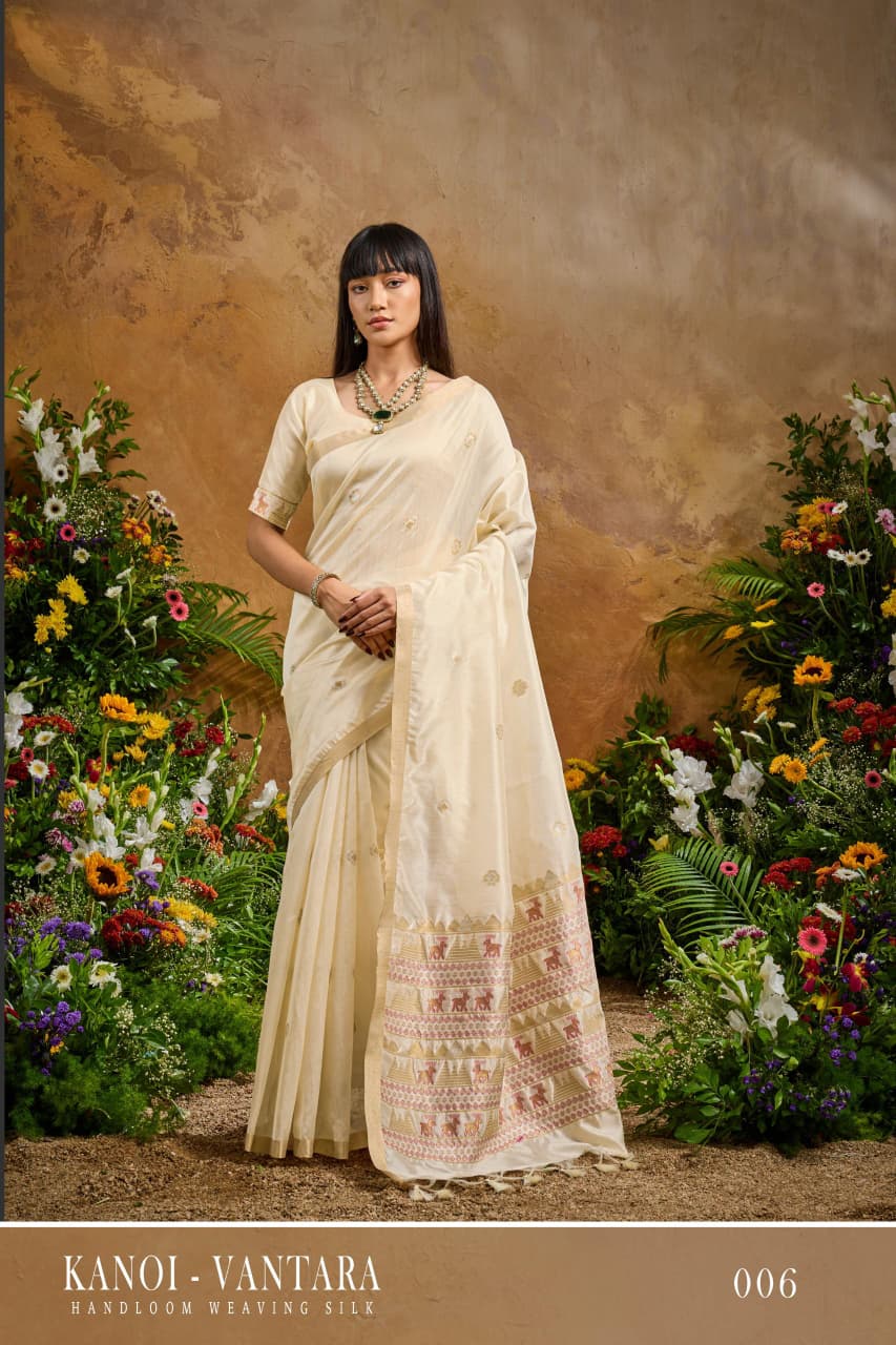 Rajtex Kanoi Vantara Fashionable Handloom Weaving Silk Saree Collection