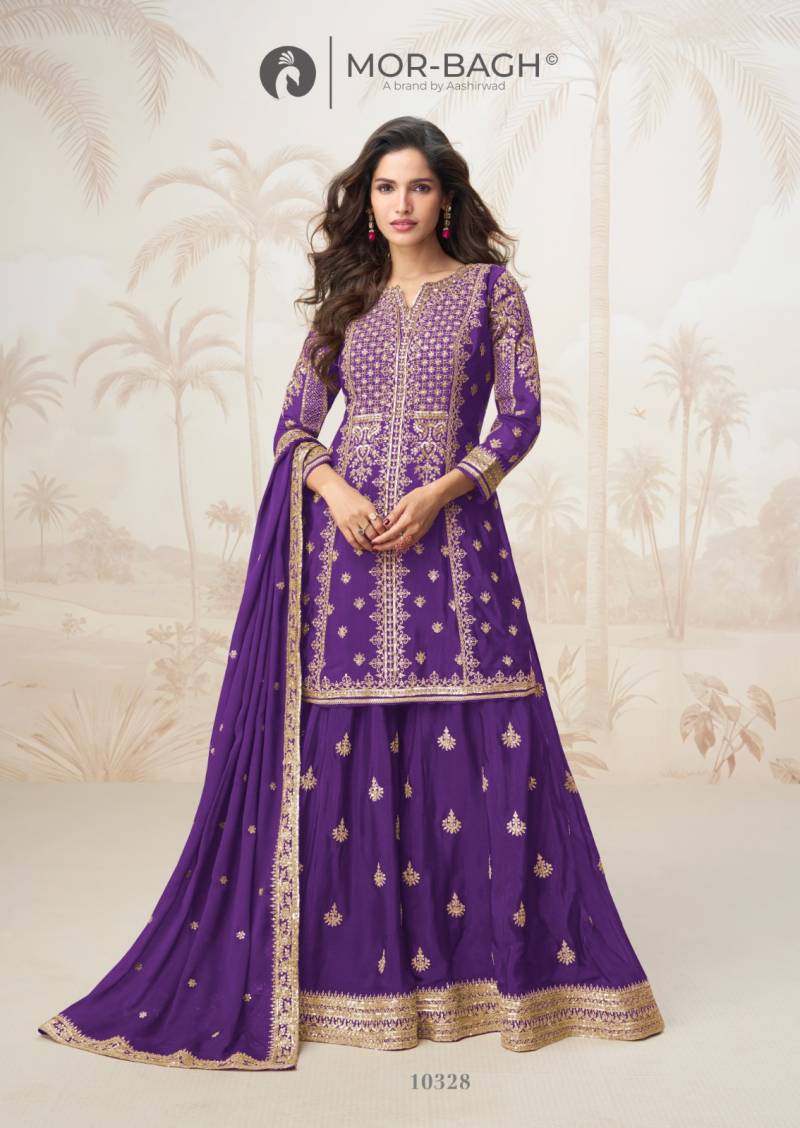 Aashirwad Mor Bagh Mumtaz Chinon Silk Salwar Kameez