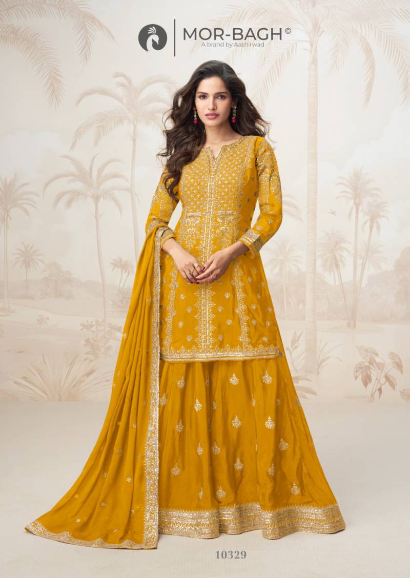 Aashirwad Mor Bagh Mumtaz Chinon Silk Salwar Kameez